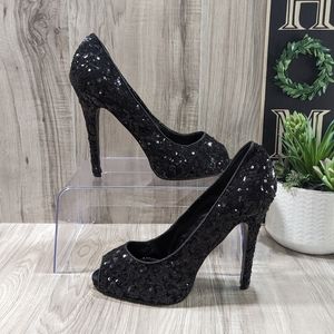 Forever 21 Black Sequin~Stiletto Heels